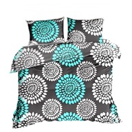 pościel z flaneli 200x220 +2x70x80 +2x40x40 zamek F 88 Dmuchawce turkus