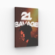 Obraz na Płótnie 40x70cm 21 Savage Raper Trap Hip Hop Muzyka Dekoracja Hit