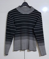 Sweter Czarny W Paski Bawełniany Angels |R. 42