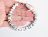 Naturalny OPAL PERUWIAŃSKI niebieski bransoletka