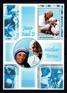 Afganistan . Mini arkusz ( Jan Paweł II Matka Teresa ) czysty / 2001 r.