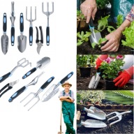 Zestaw Narzędzi Ogrodniczych 6 Elementów Łopatka Wycinak Grabki Sekator