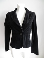 Marynarka damska czarna żakiet M Grey Wolf bawełna aksamitna na guzik