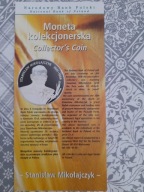 Folder do monety srebrnej 10 zł - Stanisław Mikołajczyk- 1996 r. - pol/ang