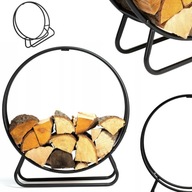 STOJAK NA DREWNO KOMINKOWE DRZEWO OPAŁOWE STALOWY METALOWY CZARNY DO DRZEWA