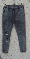 Jeansy joggery z dziurami XL pas 88 cm