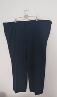 Granatowe, męskie wełniane eleganckie spodnie garniturowe plus size 9XL