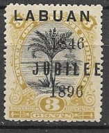 Labuan x B987 flora palma MH VF SG85 50funtów