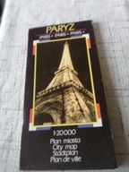 Paryż stary plan miasta linie kolejowe i autobus tramwaj metro DAUNPOL