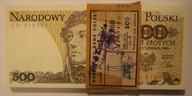 500 ZŁ 1982 KOŚCIUSZKO SERIA EN, PACZKA BANKOWA - 100 SZTUK, UNC, RZADKOŚĆ