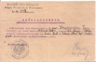 DOWÓDZTWO KURSU OFICERSKIEGO WOJSK POLSKICH W WARSZAWIE -1919 r dokument
