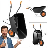 TACZKA OGRODOWA BUDOWLANA HIGHER 150L JEDNOKOŁOWA SPAWANA PNEUMATYK MOCNA