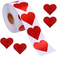 NAKLEJKI OZDOBNE NA ROLCE SERCA SERCE CZERWONE WALENTYNKI ROCZNICA