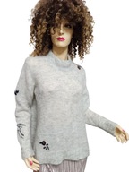 coster copenhagen SWETER swobodny MOHEROWY haftowany 38/40