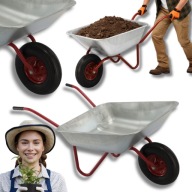 TACZKA OGRODOWA BUDOWLANA METALOWA OCYNKOWANA MOCNA 120L WÓZEK OGRODOWY