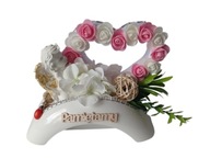 Stroiki Na Cmentarz – Anioł Z Sercem Róże Biel - Róż