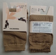 CALZEDONIA krótkie beżowe skarpetki wzorki małe romby kratka 40 DEN