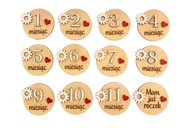 DREWNIANE TABLICZKI KARTY MIESIACE DO ZDJĘĆ DZIECKA PIERWSZY ROK