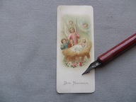 BOŻE NARODZENIE JEZUSEK W ŻŁÓBKU ANIOŁY DZIECI ŚWIĘTY OBRAZEK przedw.