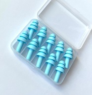 Silikonowe Zatyczki do Uszu Stopery Wkładki do Spania Niebieskie 10szt