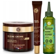 Yves Rocher 1 x Riche Creme Dzień/Noc 75ml + Oczy + GRATIS Lotion na łupież