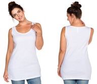 20130 SHEEGO BLUZKA TOP BIAŁY BAWEŁNIANY NA SZEROKICH RAMIĄCZKACH 42/44