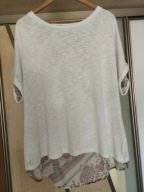 BLUZKA DAMSKA LUŹNA Z ZAKŁADANYM TYŁEM I KOLOROWĄ WSTAWKĄ R.48