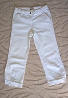 spodnie biale jeansy rybaczki chinosy 7/8 27 / 28