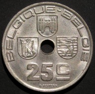 Belgia 25 centimes 1939 - stan 1/2