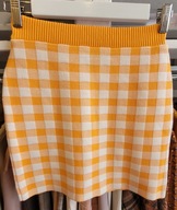 PRIMARK SPÓDNICZKA SPÓDNICA PROSTA TRAPEZOWA MINI W KRATKE ŻÓŁTA 34 XS