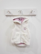 BABY kamizelka futro futerko miś niemowlęce z kapturem na zamek 80 cm