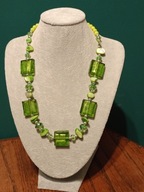 Naszyjnik w zieleni ze szkłem weneckim