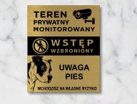 Tabliczka Grawerowana numer domu, ulica, obiekt monitorowany 2w1 Uwaga pies
