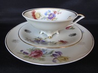 SCHWARZENHAMMER trio filiżanka talerzyki łączka 1949