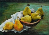 Gruszki" obraz olejny na płótnie 30x40cm , oryginał Garncarek Al,,,