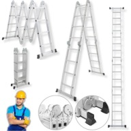 DRABINA ALUMINIOWA SKŁADANA ROZKŁADANA 4X4 PRZEGUBOWA DUŻA WYSOKA 150KG ~5M