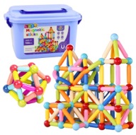 KLOCKI MAGNETYCZNE 3D 166 EL KONSTRUKCYJNE PATYCZKI EDUKACYJNE BOX