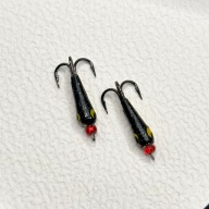 R. Hyrycz - diabełki - stare złoto i czarny z czerwonym koralikiem - W 3.0