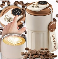 KUBEK TERMICZNY TERMOS Z USTNIKIEM NA KAWĘ HERBATĘ DO SAMOCHODU 450 ML LED