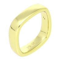 81980 Pierścionek pozłacany 14K średnica 20 mm kwadratowa obrączka