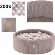 SUCHY BASEN Z KULKAMI PIANKOWY SZTRUKS BEŻOWY 200 PIŁEK 90X30 DLA DZIECI