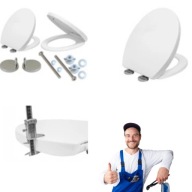 Uniwersalna Deska Sedesowa WC Wolnoopadająca Wypinana Mocna Biała ESTIVA 11