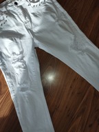Spodnie dżinsowe damskie białe7/8 38/40 DENIM