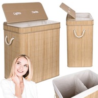 KOSZ NA PRANIE GOCKOWIAK BAMBUSOWY BEŻOWY BRĄZOWY 100L POKRYWA UNIWERSALNY