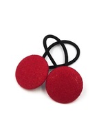 Momilio handmade Gumki do włosów lniane czerwone kolekcja Linen