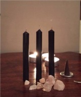 CZARNA świeca wosk RYTUALNA INTENCYJNA WOTYWNA magia