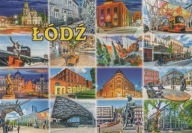 Pocztówka współczesna Łódź mozaika 16 obrazów 22414/22