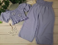 Komplet szerokie spodnie bluzeczka 104-110cm 4lata