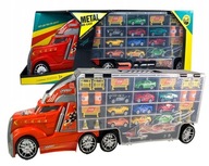 Ciężarówka Auto Laweta Resoraki z WYRZUTNIĄ METAL Transporter na Autka