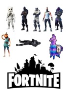 WYDRUK CUKROWY OPŁATEK NA TORT FORTNITE + TEKST GRATIS